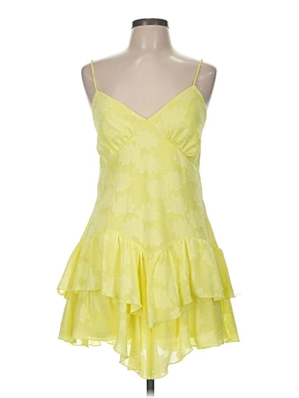 Butter Yellow Summer Boho Ruffle Mini Dress